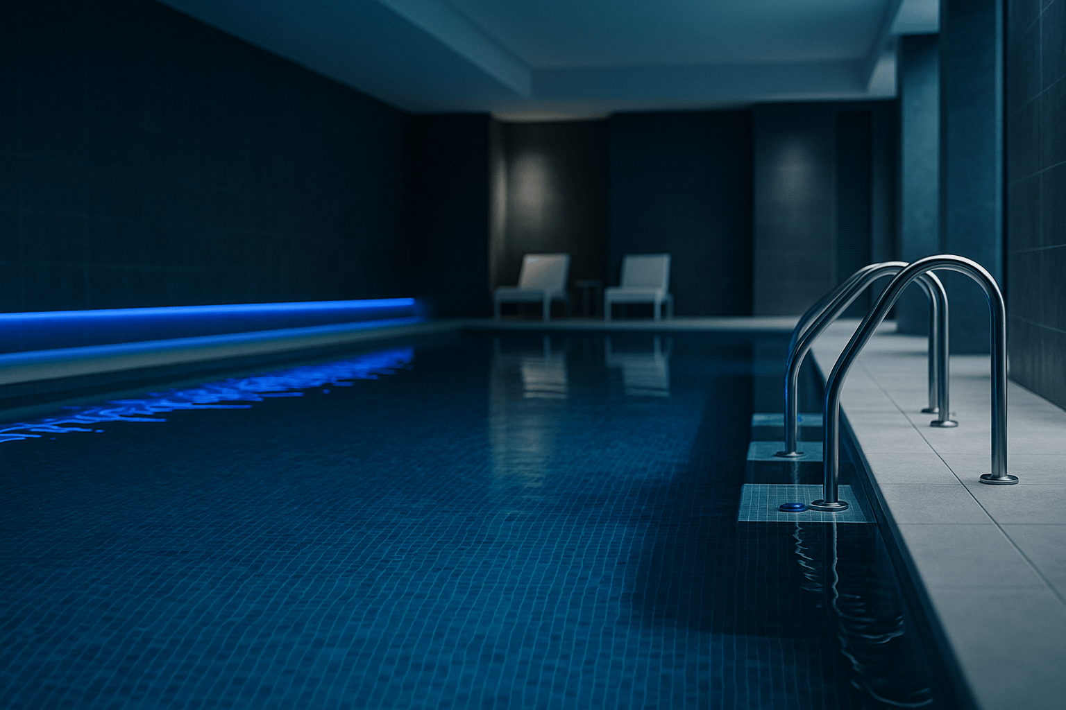 Elegante piscina con acqua cristallina